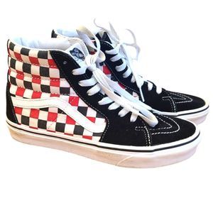 red and black hightops